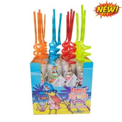 Funny Candy Straw Pop - het ideale snoepje voor in de zomer. Geniet van de lekkere lolly en als deze op is kan je hem ook nog gebruiken als rietje !