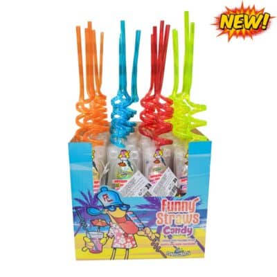 Funny Candy Straw Pop - het ideale snoepje voor in de zomer. Geniet van de lekkere lolly en als deze op is kan je hem ook nog gebruiken als rietje !